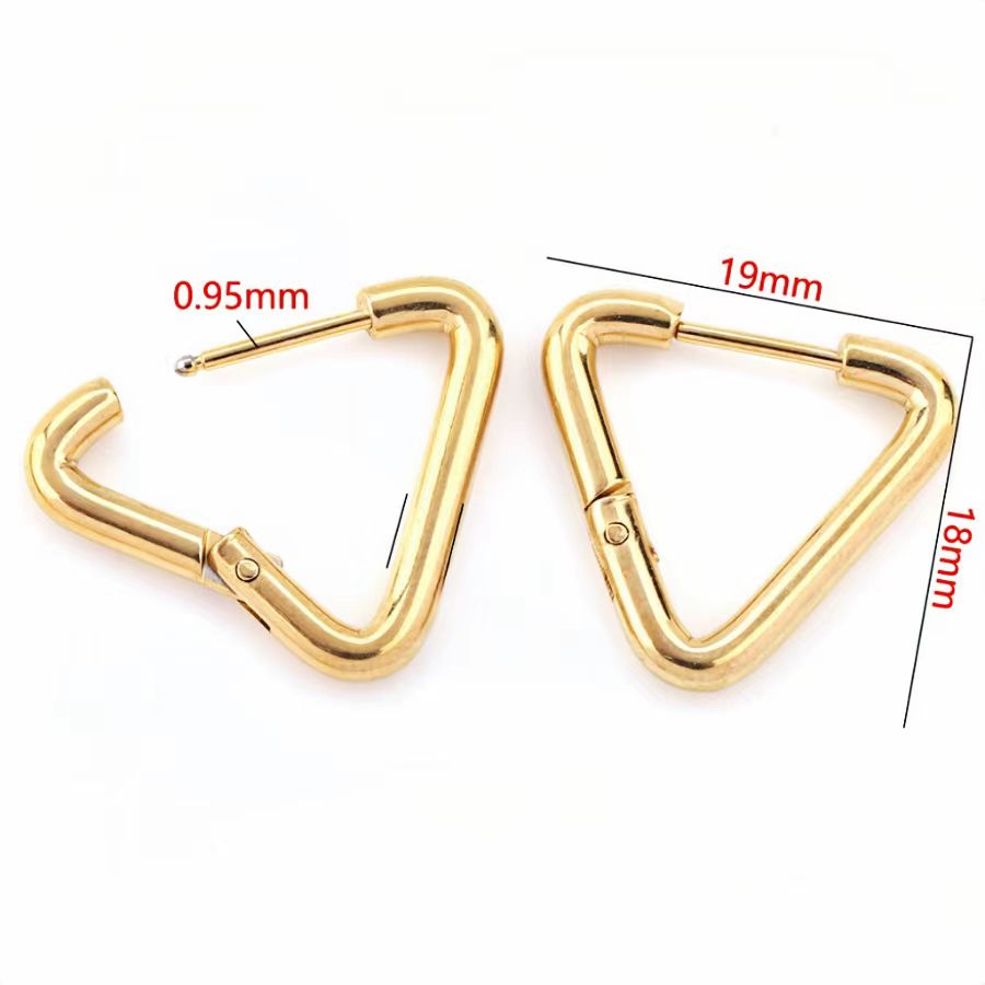 1 Pair Elegant Geometric Solid Color Plating Stainless Steel 18k Gold Plated Hoop Earrings