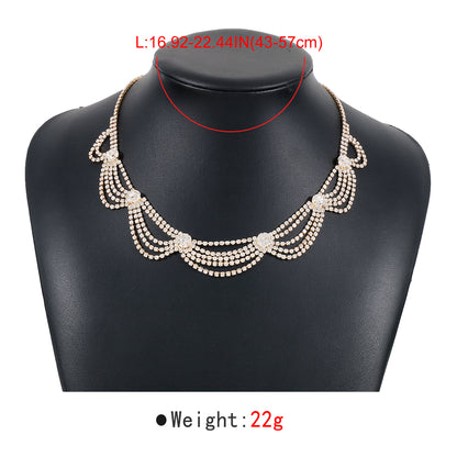 Modern Style Simple Style Shiny Tassel Alloy Iron Inlay Rhinestones Women's Necklace