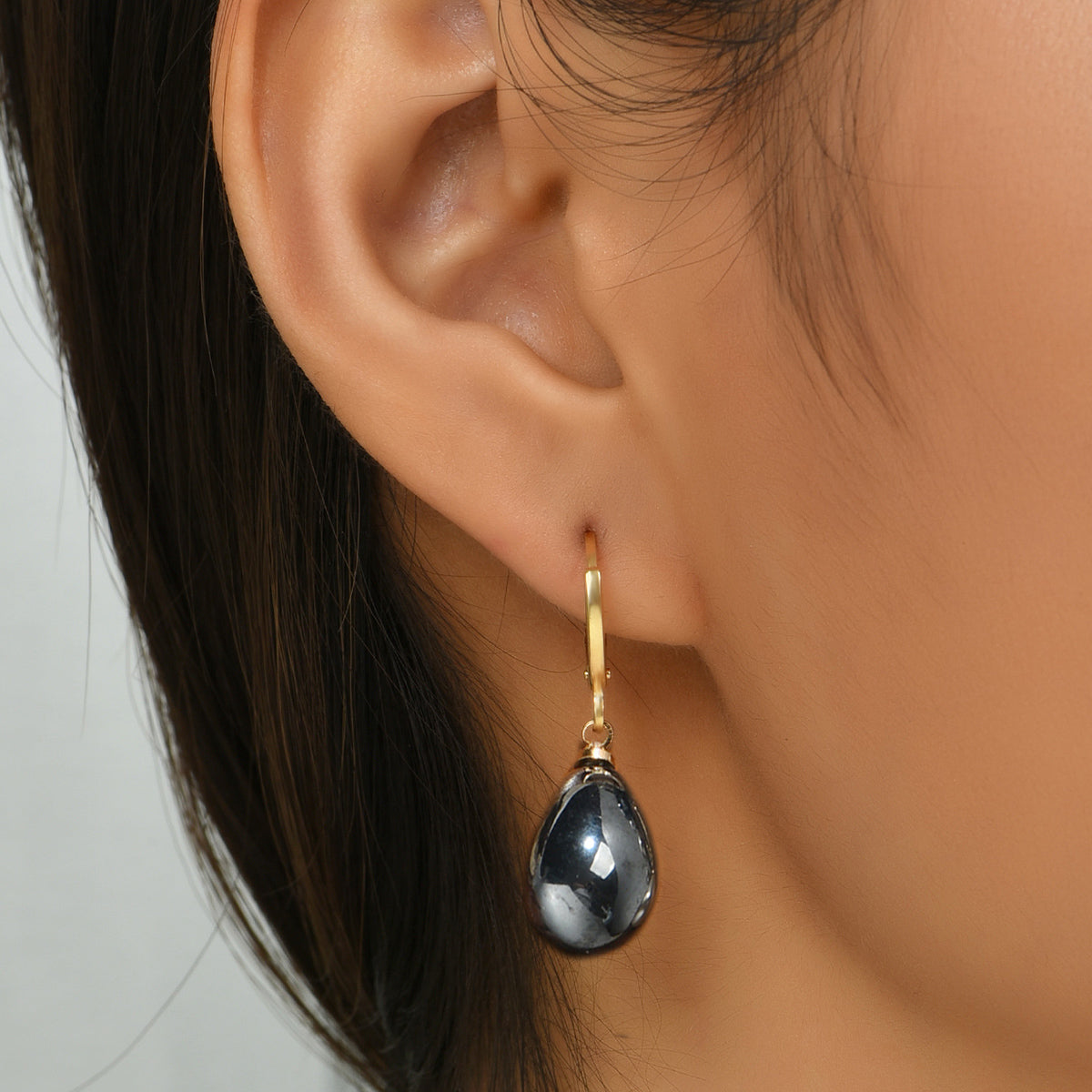 1 Pair Lady Pearl Alloy Resin Drop Earrings