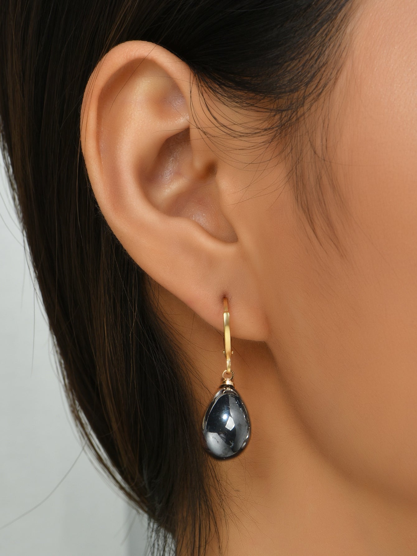 1 Pair Lady Pearl Alloy Resin Drop Earrings