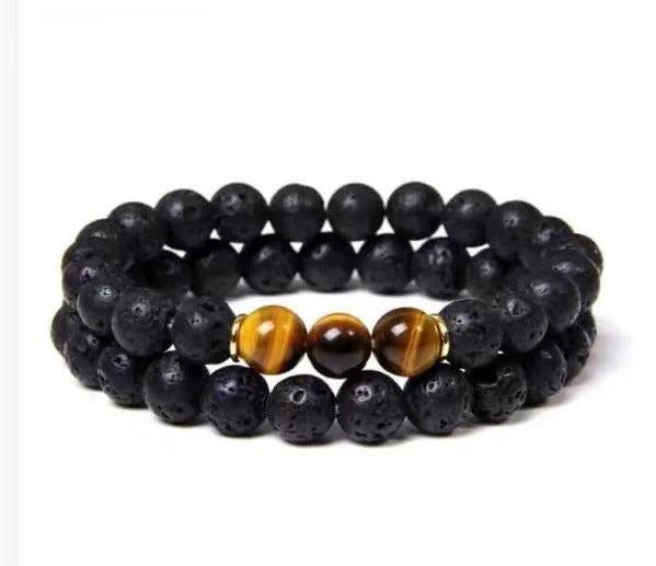 1 Piece Retro Round Tiger Eye Unisex Bracelets