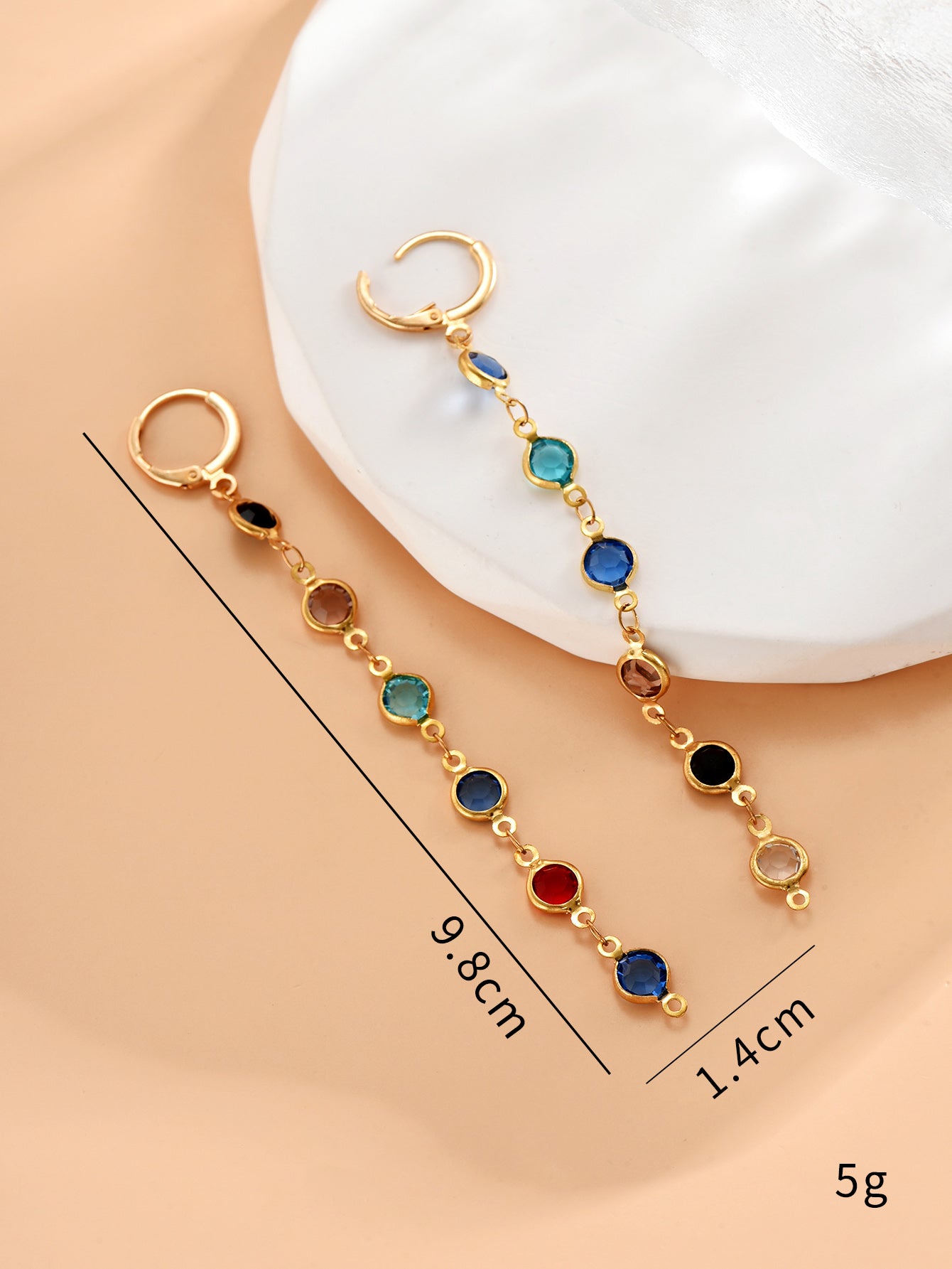 1 Pair Streetwear Colorful Inlay Alloy Artificial Crystal Drop Earrings