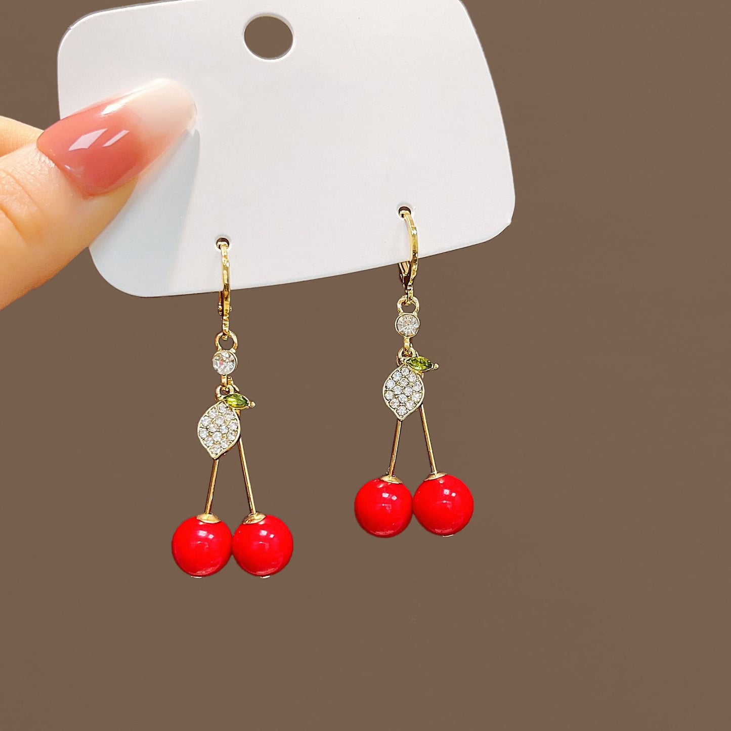 Wholesale Jewelry Ig Style Simple Style Fruit Alloy Rhinestones Plating Inlay Ear Studs