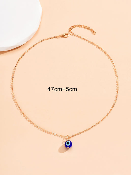 Streetwear Devil's Eye Alloy Plastic Women's Pendant Necklace