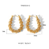 1 Pair French Style U Shape Plating Hollow Out Stainless Steel 18k Gold Plated Earrings