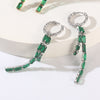 1 Pair Lady Solid Color Plating Inlay Stainless Steel Zircon 18k Gold Plated Drop Earrings Ear Studs