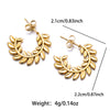 1 Pair Korean Style Leaves Plating Stainless Steel 18k Gold Plated Earrings