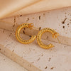 1 Pair Casual Elegant Hawaiian C Shape Plating Stainless Steel Gold Plated Earrings