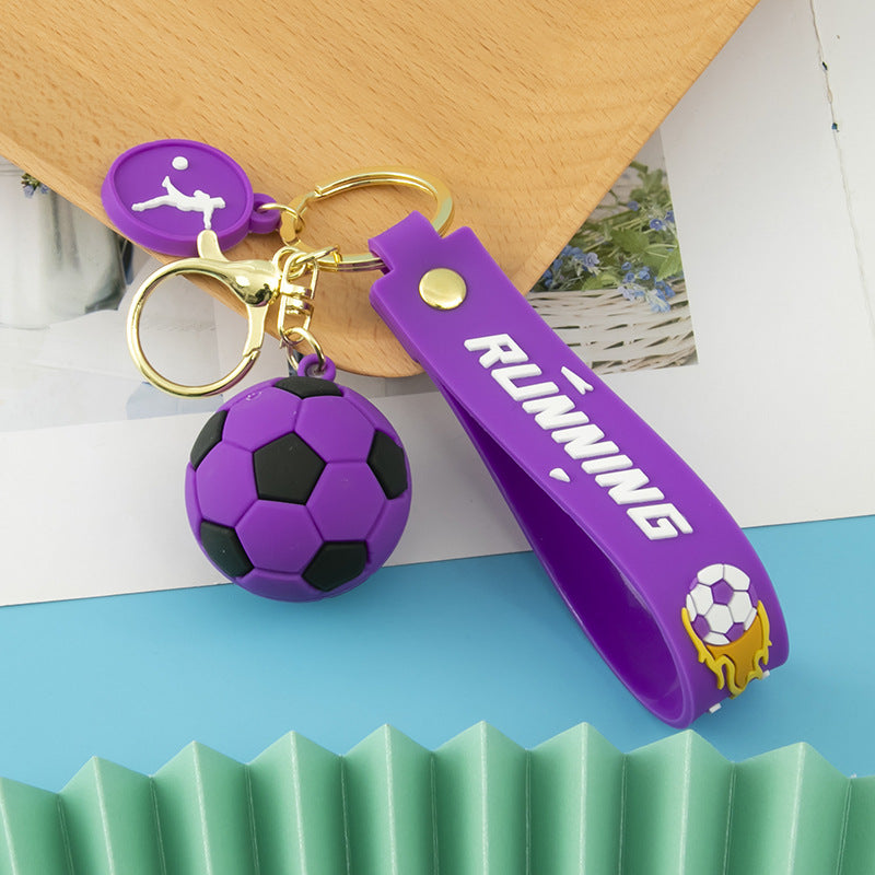 Fashion Letter Football Pvc Unisex Bag Pendant Keychain 1 Piece