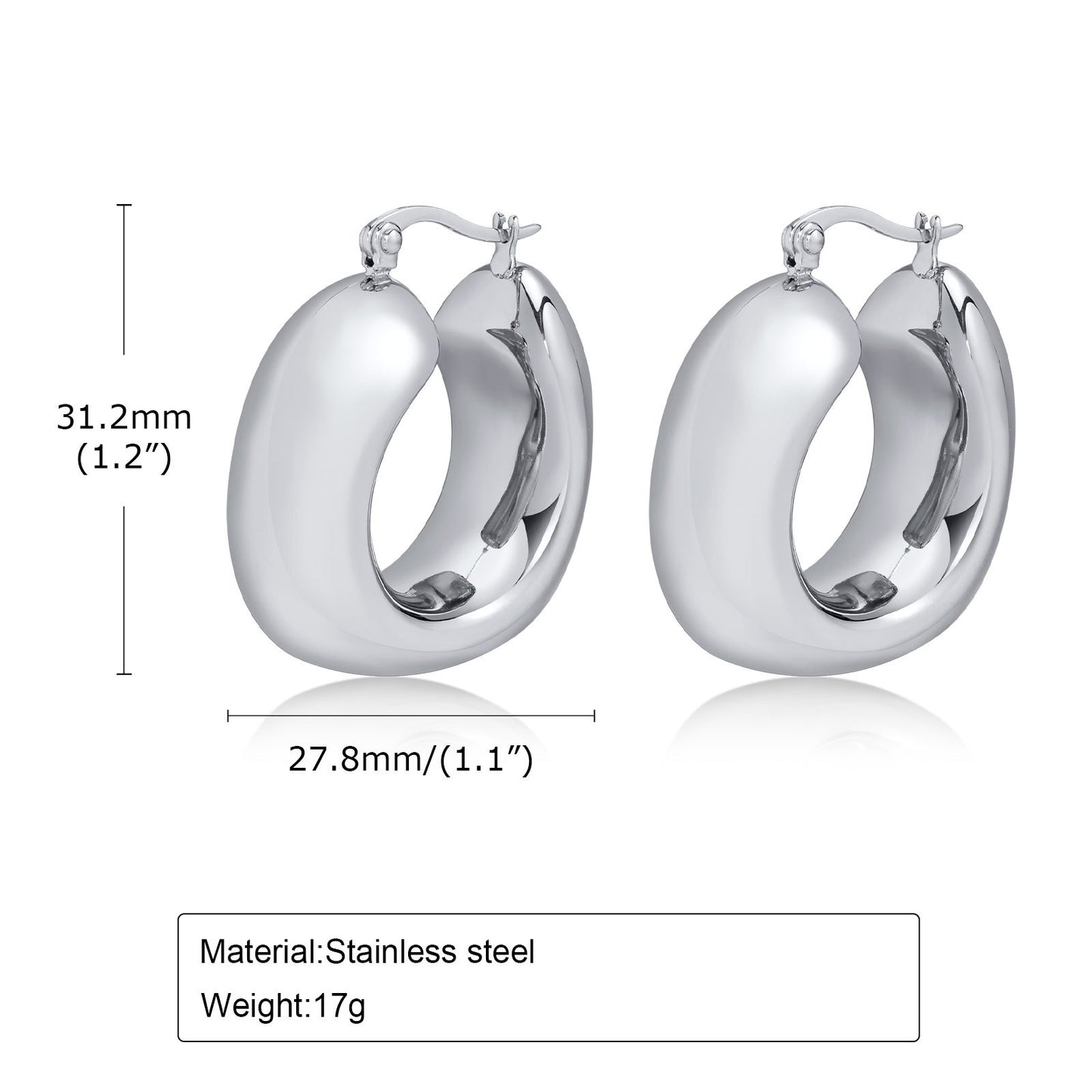 Simple Style Geometric Stainless Steel Plating Earrings 1 Pair