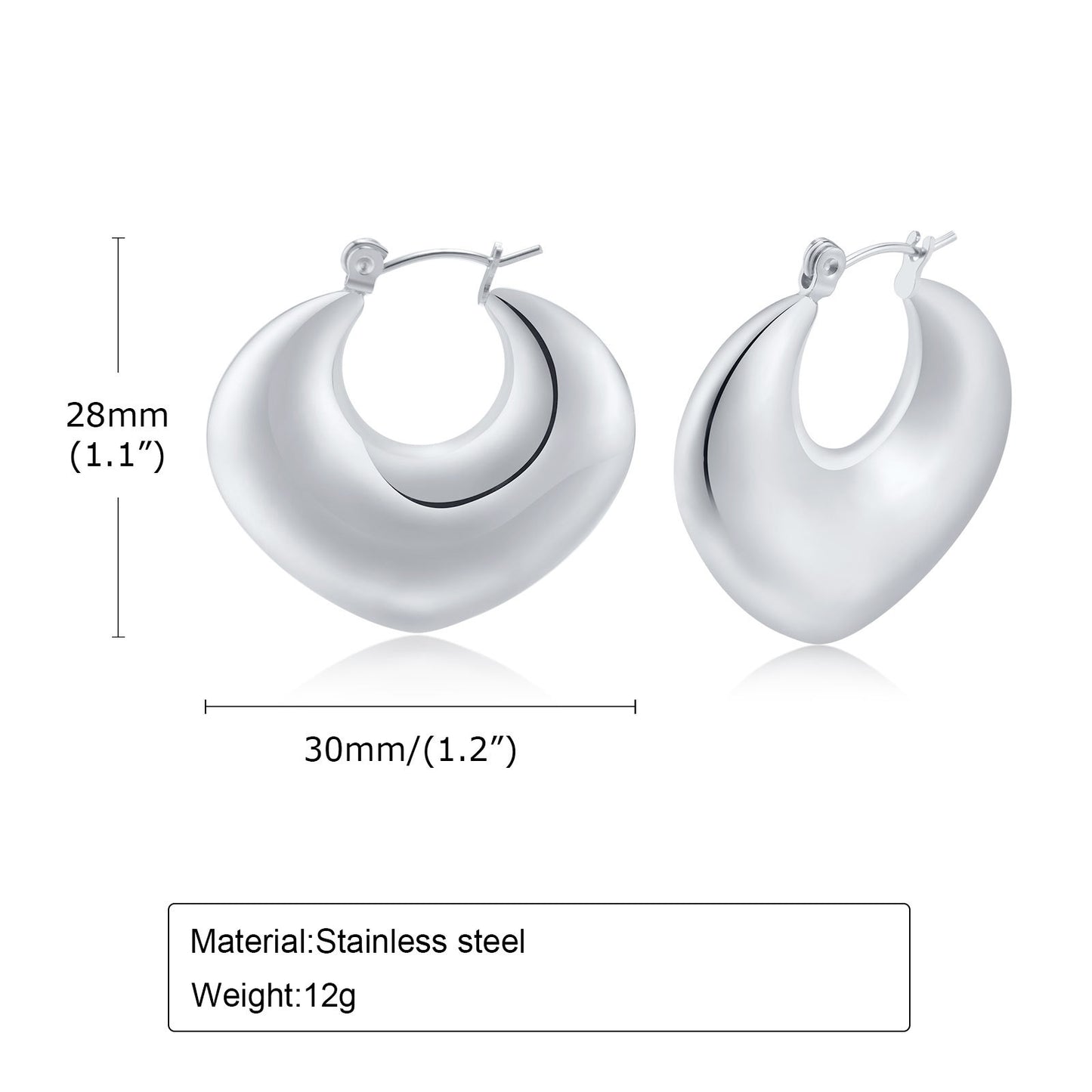 Simple Style Geometric Stainless Steel Plating Earrings 1 Pair