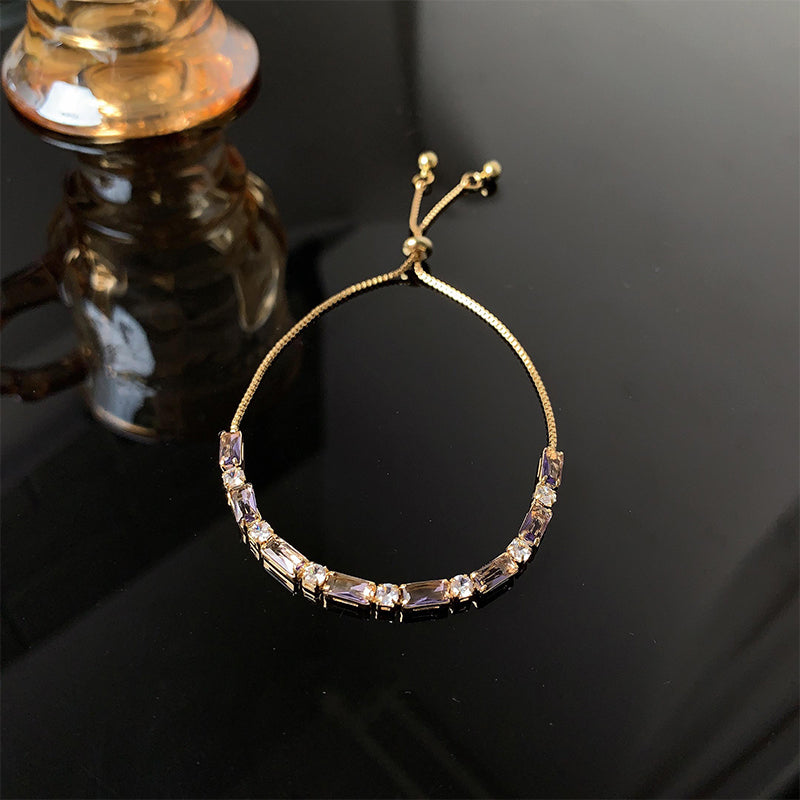 Simple Style Classic Style Square Copper Alloy Drawstring Plating Inlay Zircon 14k Gold Plated Women's Bracelets