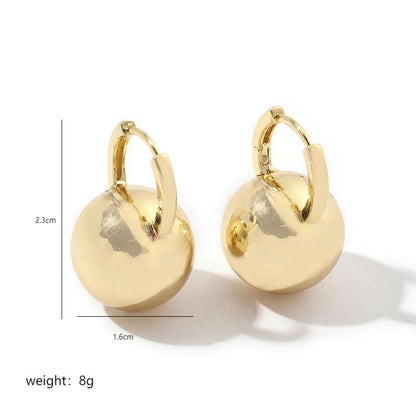 1 Pair Simple Style Round Polishing Plating Copper 18k Gold Plated Ear Studs