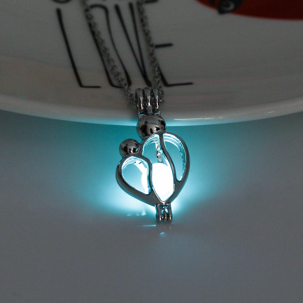 Wholesale Jewelry Luminous Heart-shaped Tree Of Life Pendant Necklace Gooddiy