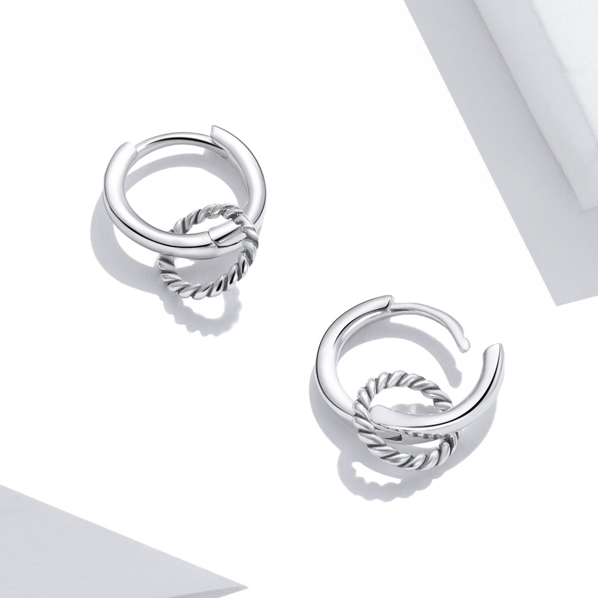 1 Pair Simple Style Round Sterling Silver Earrings