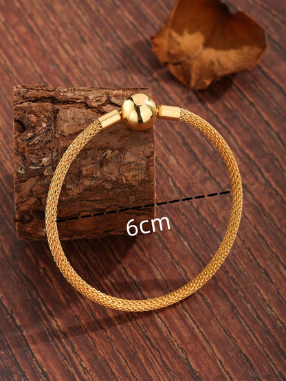 Modern Style Simple Style Commute Round Copper Plating Wristband