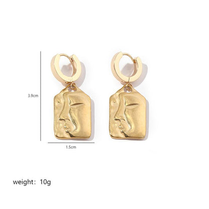 1 Pair Hip-Hop Simple Style Solid Color Polishing Plating Stainless Steel 18K Gold Plated Drop Earrings