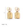 1 Pair Commute Human Face Sun Plating Stainless Steel 18k Gold Plated Drop Earrings