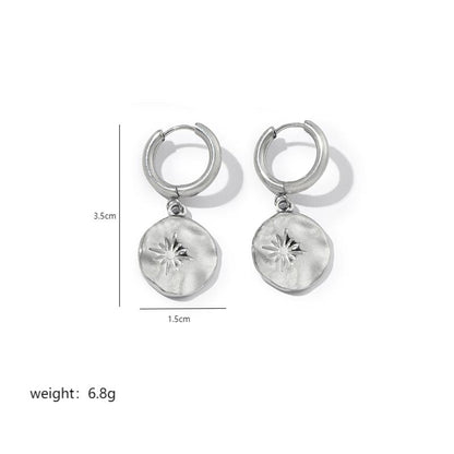 1 Pair Hip-Hop Simple Style Solid Color Polishing Plating Stainless Steel 18K Gold Plated Drop Earrings