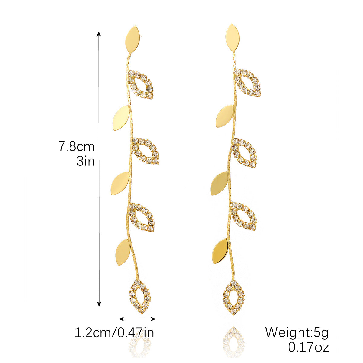 1 Pair Casual Simple Style Tassel Plating Chain Inlay Copper Zircon Drop Earrings