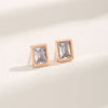 1 Pair Elegant Retro Commute Square Plating Inlay Stainless Steel Zircon 18k Gold Plated Drop Earrings Ear Studs