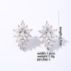 1 Pair Casual Simple Style Shiny Flower Plating Inlay Copper Zircon White Gold Plated Ear Studs