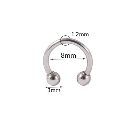 Simple Style Cool Style Solid Color Stainless Steel Plating Lip Stud