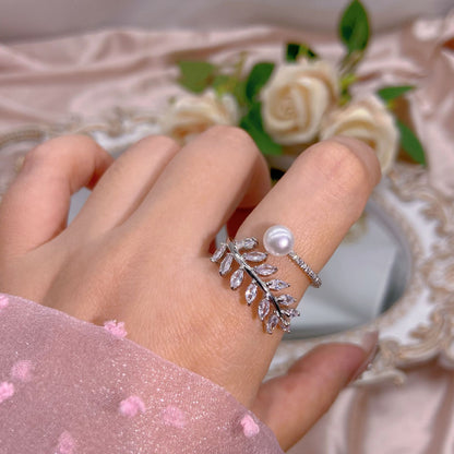 Basic Heart Shape Flower Bow Knot Copper Inlay Zircon Open Rings