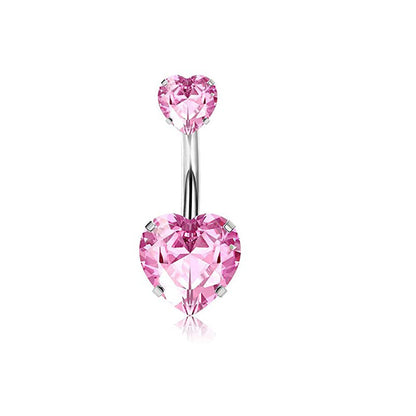 1 Piece Cute Sweet Letter Heart Shape Butterfly Plating Inlay Stainless Steel Zircon Navel Stud