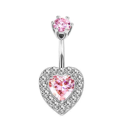 1 Piece Cute Sweet Letter Heart Shape Butterfly Plating Inlay Stainless Steel Zircon Navel Stud