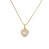 Cute Sweet Heart Shape Copper Plating Inlay Zircon Pendant Necklace