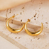 1 Pair Vacation Simple Style C Shape Plating Stainless Steel Gold Plated Ear Studs