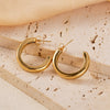 1 Pair Vacation Simple Style C Shape Plating Stainless Steel Gold Plated Ear Studs