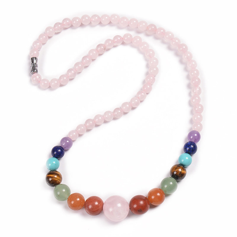 Ethnic Style Round Natural Stone Beaded Necklace