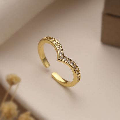 Vintage Style Simple Style Butterfly Copper Plating Inlay Zircon 18k Gold Plated Open Rings