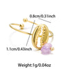 Vintage Style Simple Style Shell Stainless Steel Plating 18k Gold Plated Open Rings