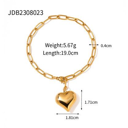 Wholesale Jewelry Simple Style Heart Shape 304 Stainless Steel Plating Jewelry Set