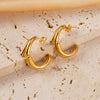 1 Pair Simple Style C Shape U Shape Plating Stainless Steel Gold Plated Earrings