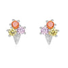 1 Pair Sweet Simple Style Flower Plating Inlay Copper Zircon Gold Plated Ear Studs