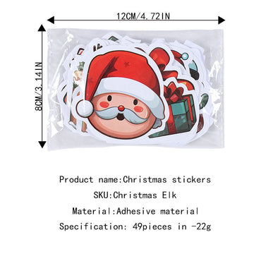 1 Piece Santa Claus Elk Learning Christmas Adhesive Sticker Cute Stickers