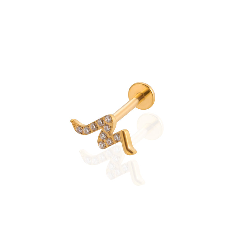 1 Piece Ig Style Cool Style Geometric Water Droplets Plating Inlay Titanium Alloy Zircon 18k Gold Plated Ear Studs