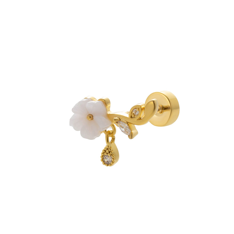 1 Piece Ig Style Cool Style Butterfly Plating Inlay Titanium Alloy Zircon 18k Gold Plated Ear Studs