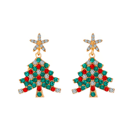 1 Pair Cute Christmas Tree Alloy Ear Studs