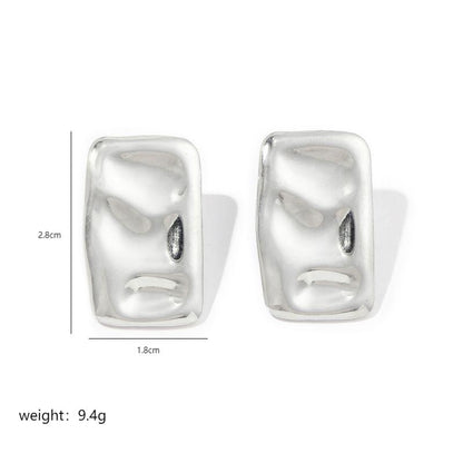 1 Pair Ig Style Rectangle Polishing Plating Copper 18k Gold Plated Ear Studs