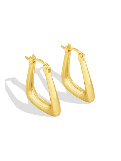 1 Pair Vacation Streetwear Commute Solid Color Plating Copper 18k Gold Plated Hoop Earrings