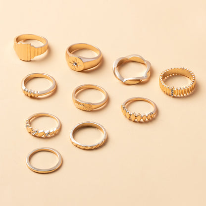 Simple Style Solid Color Alloy Women's Rings