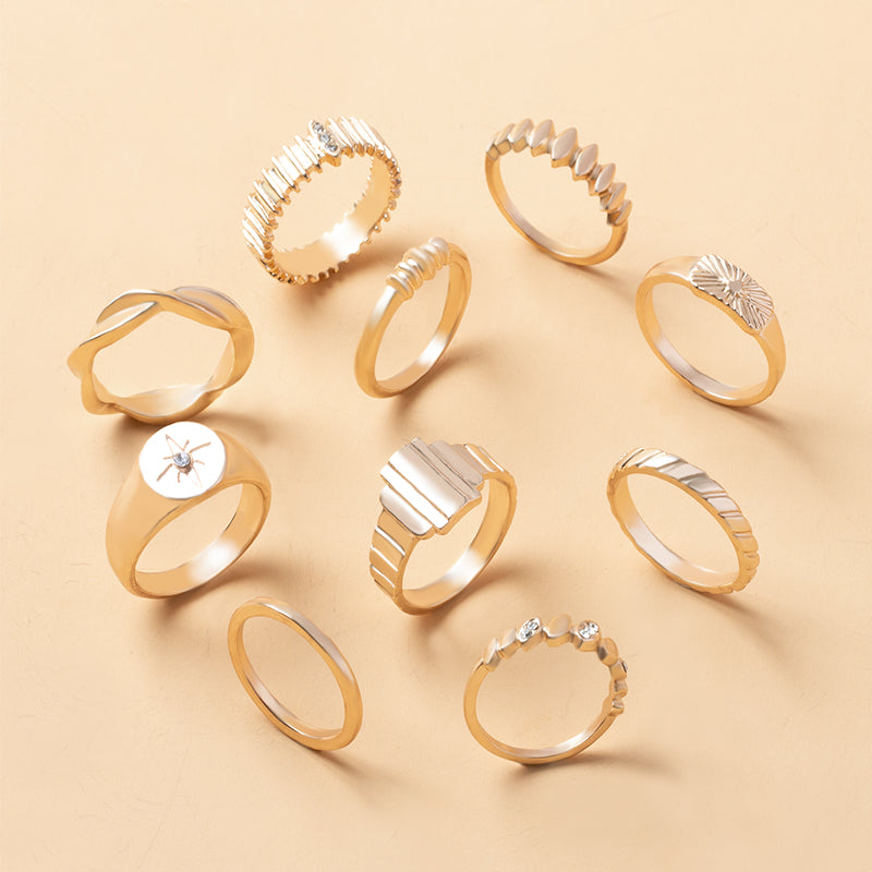 Simple Style Solid Color Alloy Women's Rings