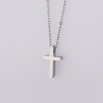 Lady Cross Titanium Steel Pendant Necklace