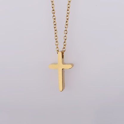 Lady Cross Titanium Steel Pendant Necklace