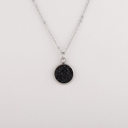 Sweet Round Resin Titanium Steel Pendant Necklace